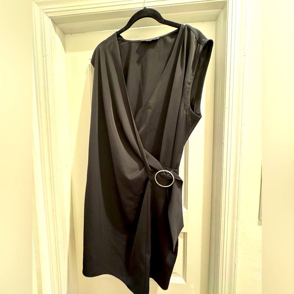 All Saints black medium minidress with silver buckle